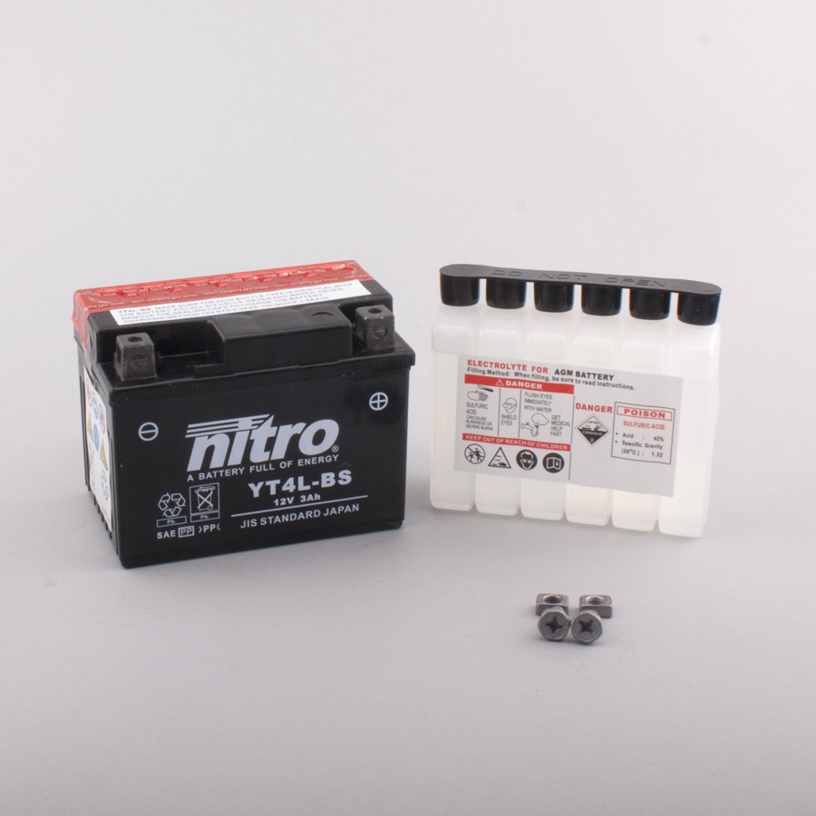 Batterie NITRO NT4L-BS (CP) mit Säurepack 12V/3Ah [114x71x86] CCA=40A