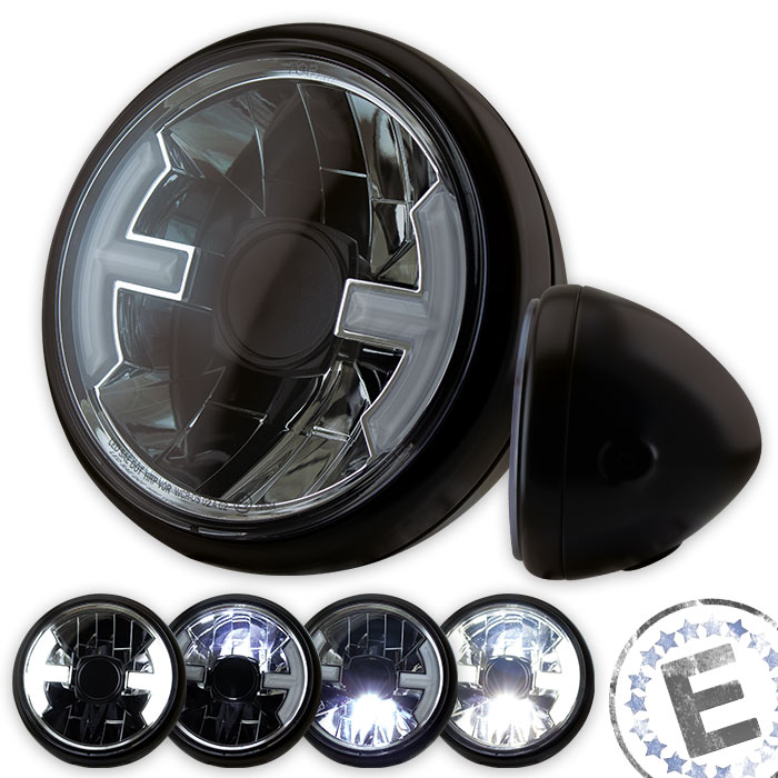 LED-Scheinwerfer HAWK 7 klar schwarz matt LED-Scheinwerfer HAWK 7 klar schwarz matt