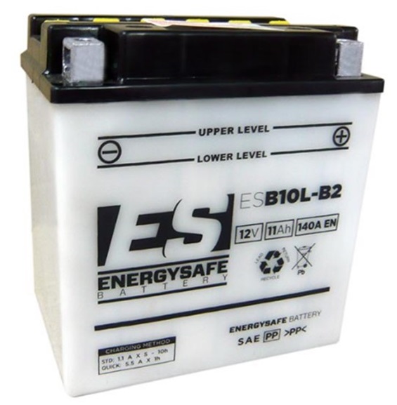 Batterie ENERGYSAFE ESB10L-B2 (CP) mit Säurepack 12V/11AH (10 Std.) [135x90x145] CCA=140A (2 Jahre Garantie - s. Artikeltext)