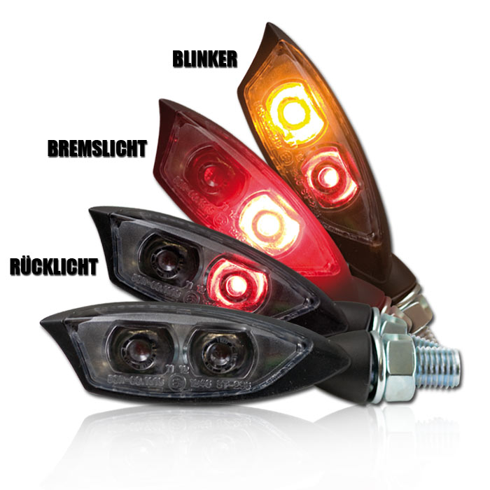 LED-Blinker RL-Kombi Shadow Alu schwarz