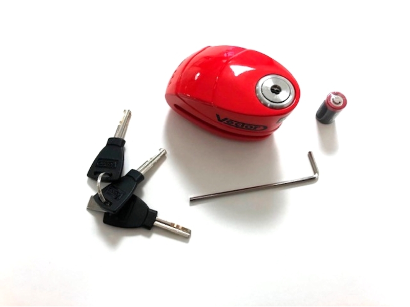 VECTOR Alarm Bremsscheiben Schloss SRA - Red x10
