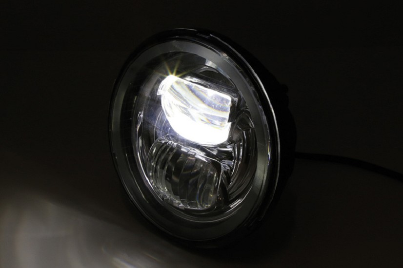 HIGHSIDER LED Hauptscheinwerfereinsatz Typ 7 mit Standlichtring, rund, Schwarz, 5 3/4 Zoll