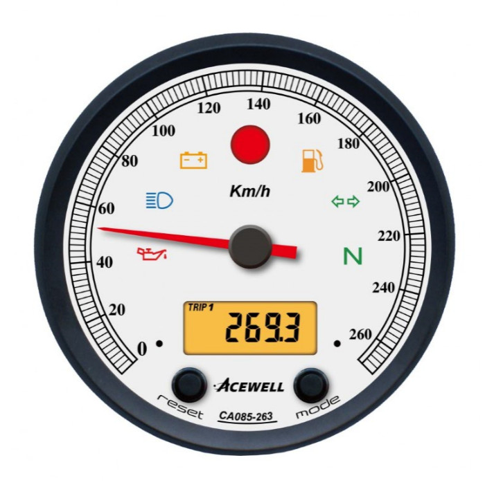 ACEWELL Analog Tacho 260 Km/h Digital DZM ACEWELL Analog Tacho 260 Km/h Digital DZM