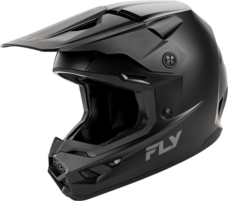 FLY RACING Kinetic Solid Jugend Helm - Mattschwarz