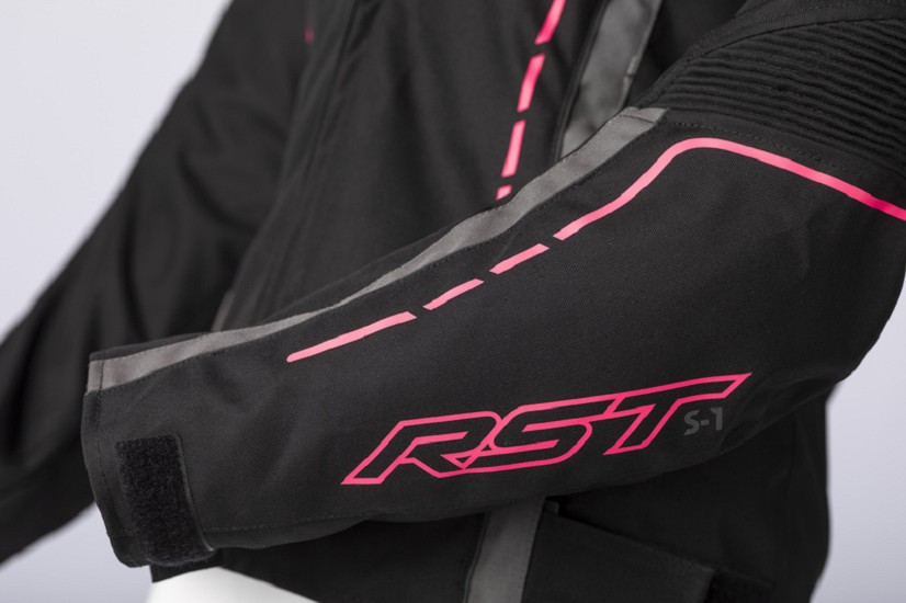RST Damen S1 CE Textil-Jacke - Schwarz/Neon Pink Size XXL