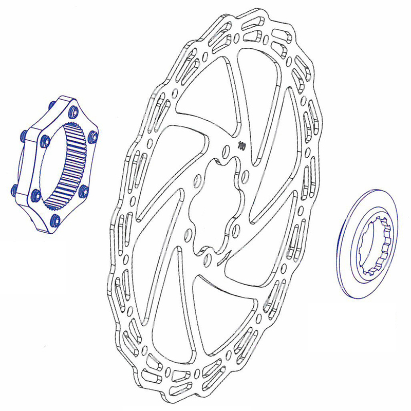 ALHONGA Center Lock Adaptor W/Lock Ring. Black ALHONGA Center Lock Adaptor W/Lock Ring. Black
