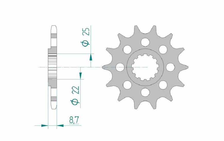 AFAM Standard Stahlritzel vorne 28402 - 520 AFAM Standard Stahlritzel vorne 28402 - 520