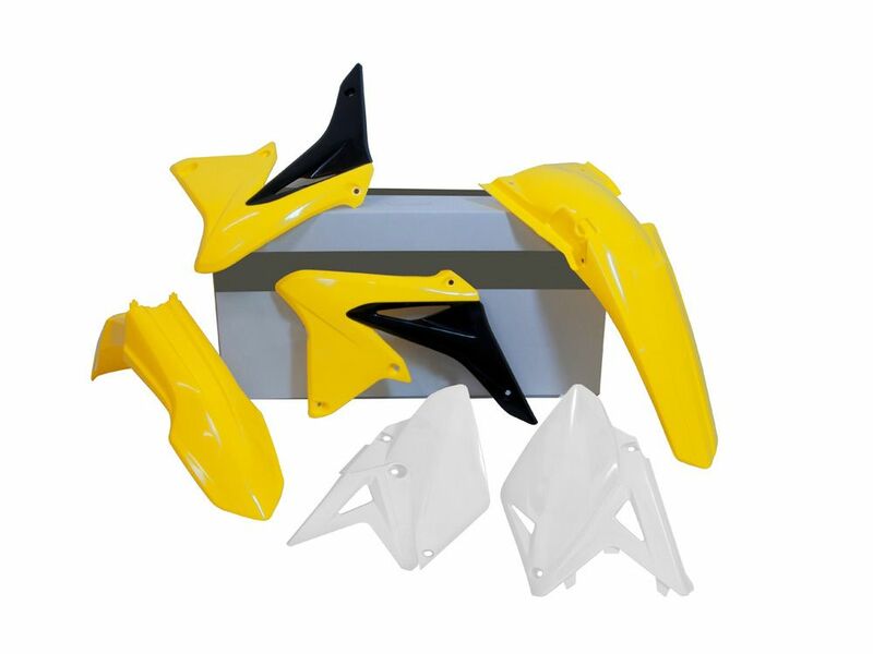 RACETECH Plastik-Kit Originalfarbe weiß/gelb passend für Suzuki RM-Z450 RACETECH Plastik-Kit Originalfarbe weiß/gelb passend für Suzuki RM-Z450