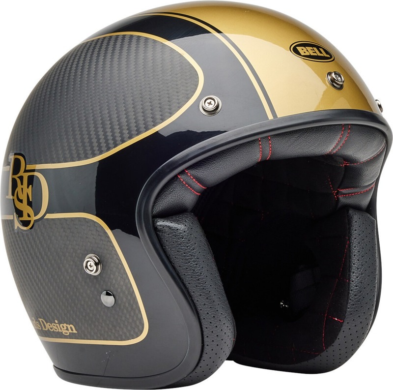 BELL Custom 500 Carbon Helm - RSD Checkmate Matte Gloss Black/Gold