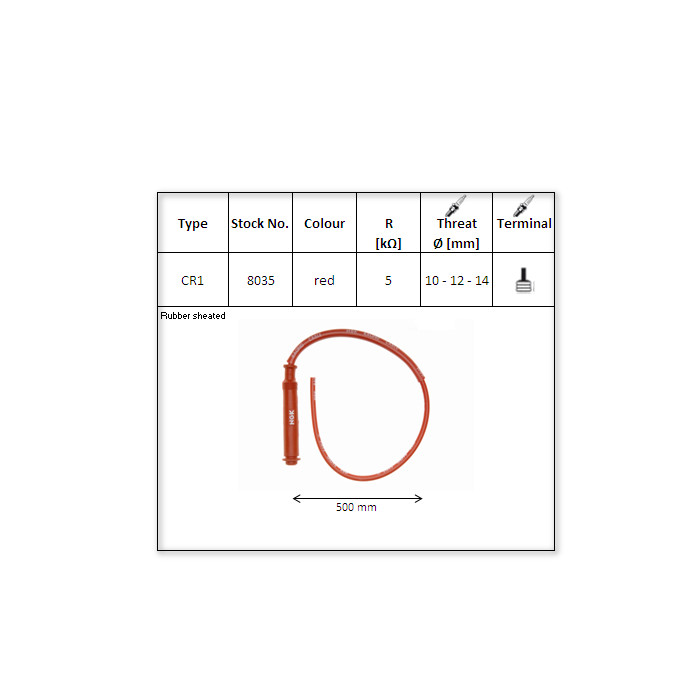 NGK Kabel mit Stecker Typ CR1 Racing rot NGK Kabel mit Stecker Typ CR1 Racing rot