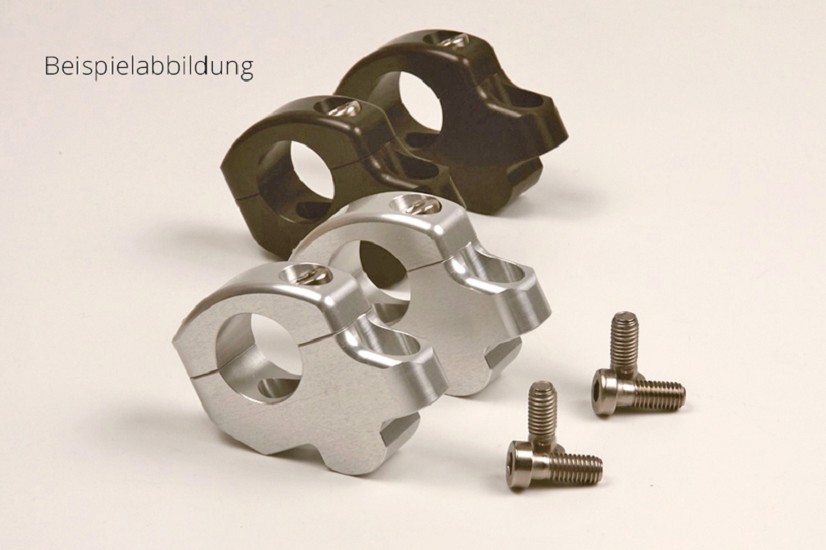 LSL Lenkerklemmböcke versetzt und erhöht, Silber 16/25mm, passend für DUCATI mit Lenker Ø28,6mm