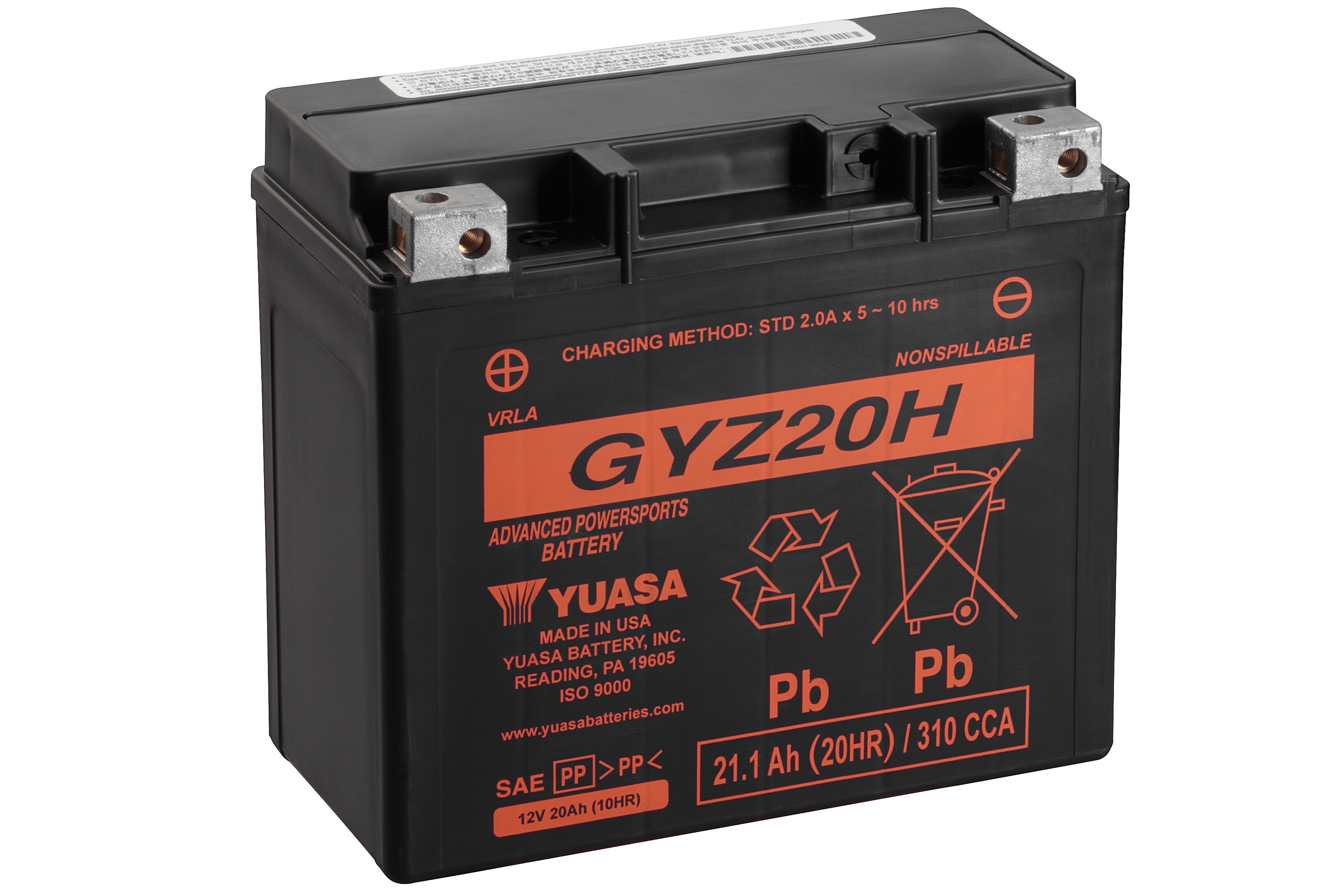 Batterie YUASA GYZ20H (WC) AGM / Gel 12V/20AH (10 Std.) [175x87x155] CCA=320A