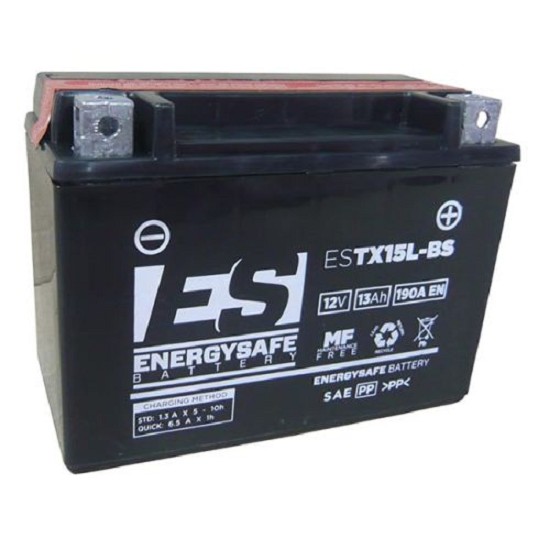 Batterie ENERGYSAFE ESTX15L-BS (CP) mit Säurepack 12V/13AH (10 Std.) [175x87x130] CCA=190A (2 Jahre Garantie - s. Artikeltext)