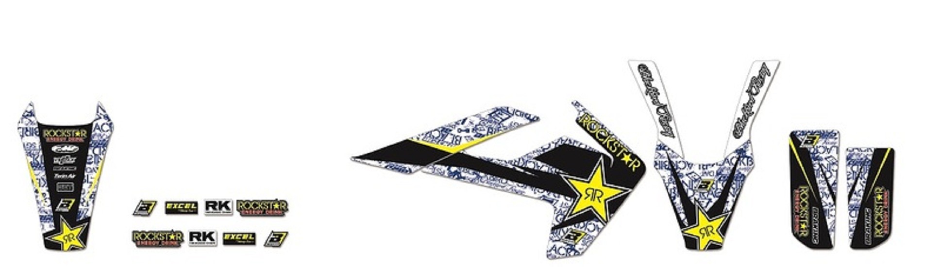 BLACKBIRD Rockstar Energy Deko-Kit Husqvarna TC/FC TE/FE BLACKBIRD Rockstar Energy Deko-Kit Husqvarna TC/FC TE/FE