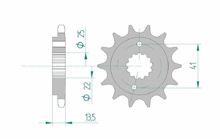 AFAM Standard Stahlritzel vorne 20507 - 525 AFAM Standard Stahlritzel vorne 20507 - 525