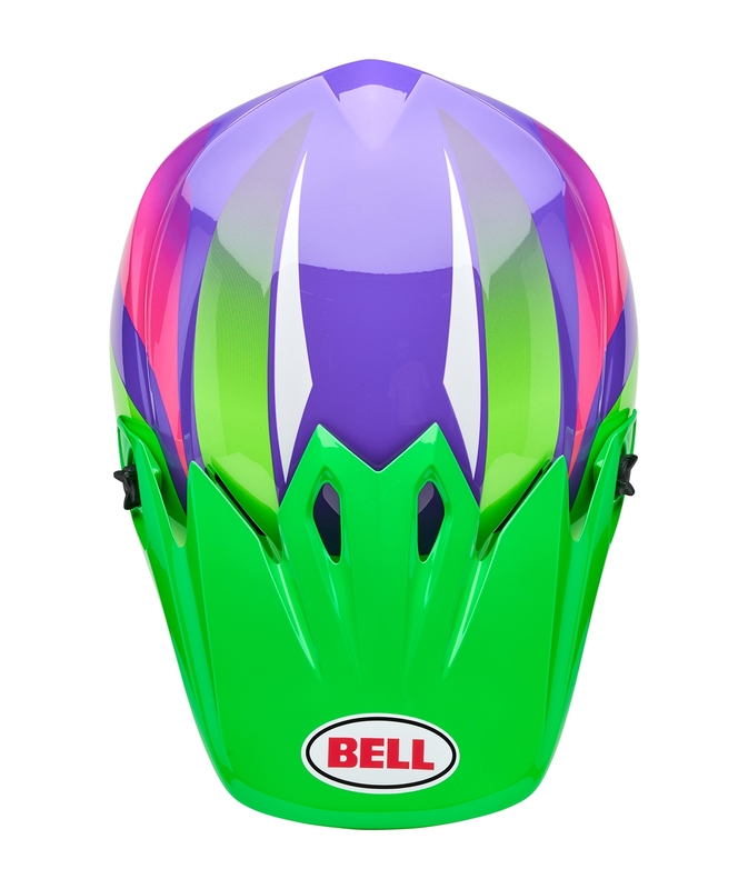BELL MX-9 Mips Helm - Jackal Gloss Hi-Viz Green Purple