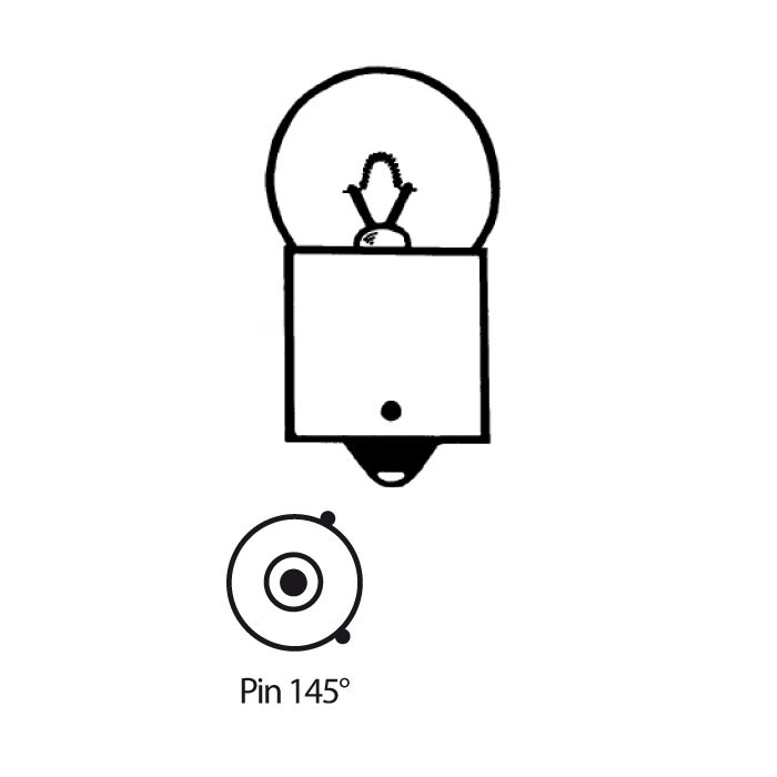 Kugellampe 12V 23W Bay15s Pin 145° Kugellampe 12V 23W Bay15s Pin 145°